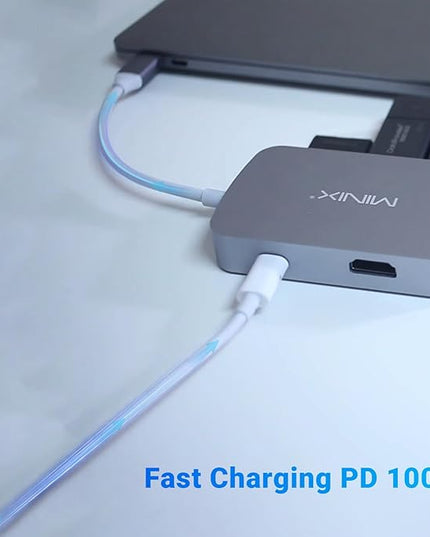 MINIX USB C Adapter, 7 in 1 USB C Hub Muliport Adapter 4K HDMI,Gigabit Ethernet, 2 USB 3.0, 100W PD Charging, SD/TF Card Reader, Compatible with MacBook Pro/Air, iPad Air/Pro, iMac, Laptop, PC