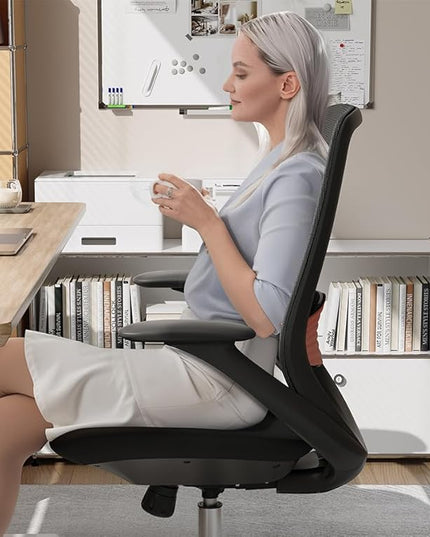 Ergonomic Office Chair, High-Back Mesh Executive Chair with Lumbar Support & 360° Adjustable Arms, Reclining Desk Chair with Tilt Lock for Home Office, Gaming, and Work, 300lb Capacity (Black)