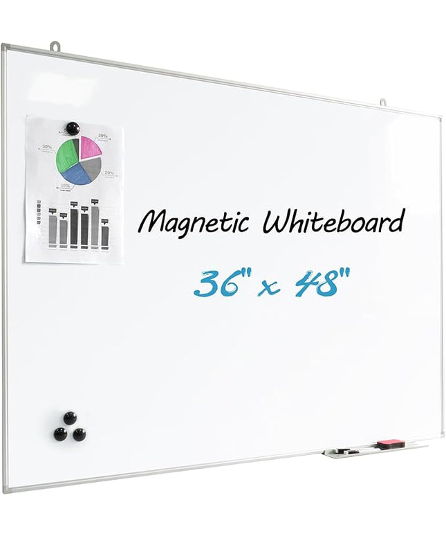 Magnetic Writeboard 36X48 Dry Erase Board Hanging & Wall Mounted Whiteboard S Aluminium Frame Message Boards for Home, School, Office, Kitchen