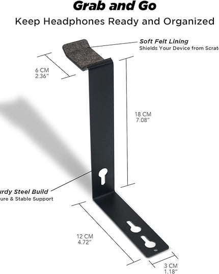 Moodular Add-ons Headphone Stand [Accessory Only - Requires Moodular Wooden Monitor Stand Slide Rails for Use] Black MSA-HS