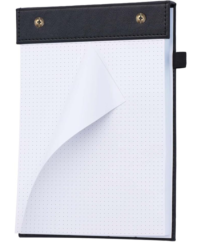 Mogoostry A5 Dot Planning Pads 5.9" x 8" Planner To Do List Memo Note Pads Screw Binding Writing Paperboard Notepad, 100 Sheets per Pack, Black