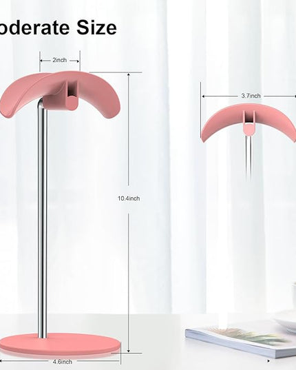 Headphone Stand, Headset Holder with Solid Base for Desk, Compatible with AirPods Max, Beats, Bose, B&O, Sony, Sennheiser, Gaming, etc (Pink)