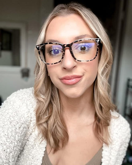 VISOONE Blue Light Blocking Glasses Square with Anti Computer Glare for Gaming Women and Men MONTANA