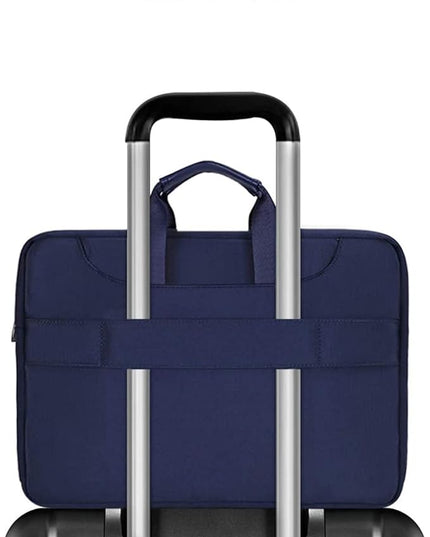 MOSISO 360 Protective Laptop Shoulder Bag Compatible with MacBook Air/Pro, 13-13.3 inch Notebook, Compatible with MacBook Pro 14 inch M5 M4 M3 M2 M1,Matching Color Sleeve with Belt, Navy Blue