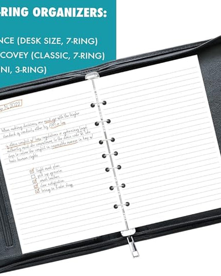 7-Hole Lined Filler Paper Pack of 500 Sheets for Mini Binders, College Ruled, 5-1/2" x 8-1/2", White