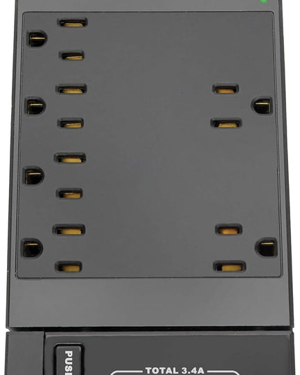 Tripp Lite Safe-IT Surge Protector & Charging Station, 6-Outlets, 4-USB Ports, 8ft / 2.4M Cord, $50,000 Insurance, Limited Life Manufacturer's Warranty (TLP68UBAM)