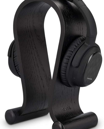 kalibri Wooden Omega Headphone Stand - Universal Headset Wood Hanger - Holder for Gaming Headsets DJ Studio Headphones & Earphone Display - Oak