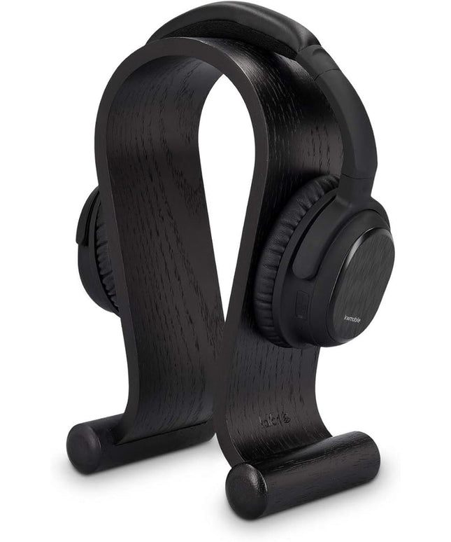 kalibri Wooden Omega Headphone Stand - Universal Headset Wood Hanger - Holder for Gaming Headsets DJ Studio Headphones & Earphone Display - Oak