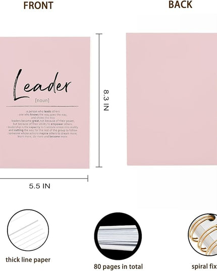OXW Blush Notebooks for Work, Leadership Gifts Office Work Notebook Journal for Writing Meeting Note Taking, Thank You Appreciation Gifts for Women Men Leader Mentor Boss Manager Principal, 5.5"x8.3"