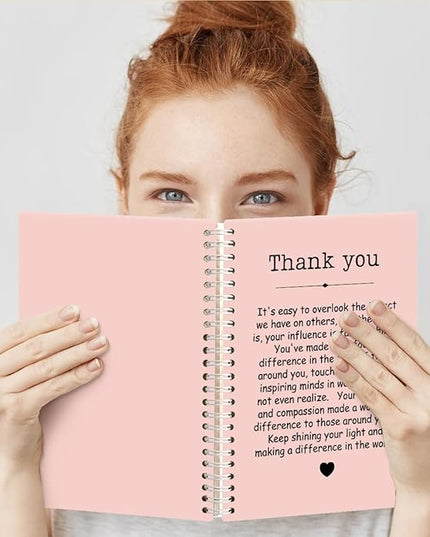 Thank You Pink Hardcover 160 Pages Spiral Notebooks, Funny Thank You Gifts for Women Men Coworkers Leader Mentor, Appreciation Gifts for Employees, Thanksgiving Gifts for Colleagues Leaders