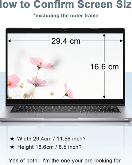 IPROKKO Laptop Privacy Screen 13.3 Inch Compatible With Hp, Dell, Acer, Lenovo, Thinkpad, Samsung, Asus, Sony, Removable 16:9 Aspect Laptop Privacy Shield, Anti Blue Light Glare 13.3 Inch Laptop Priva
