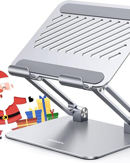 UGREEN Tablet Stand Holder for Desk Dual Rod Support Aluminum Tablet Holder Adjustable Multi-Angle Home Office Accessories Compatible with iPad Pro 13 12 11 10.5 Air Mini 5 4 3 2 Phone E-Reader Silver