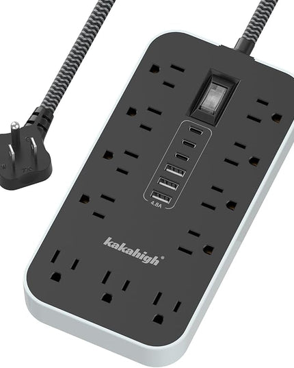 25 FT Extension Cord with USB Ports- Power Strip with USB, 1625W Multi Outlet with 11 AC Outlet 6 USB (24W/4.8A), Charging Station for Multiple Devices, for Home, Office, Dorm, Gaming Room Essentials