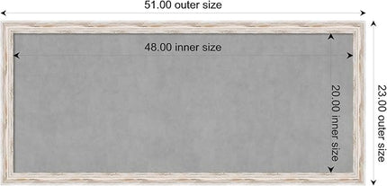 Amanti Art White Framed Magnetic Board 23x51 Oversize Vision Board for use with Magnets, 100% Metal Sheet to Display Items as Office Decor or for Home Organization in mudroom, Kitchen or Kids Room