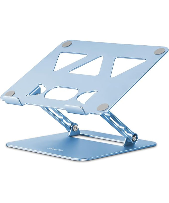 Adjustable Laptop Stand for Desk,Portable Laptop Stand Holder and Riser,Foldable Aluminum Notebook Computer Stands for MacBook Air Pro HP Lenovo Dell Samsung Chromebook, 10-15.6 inch, Sky Blue