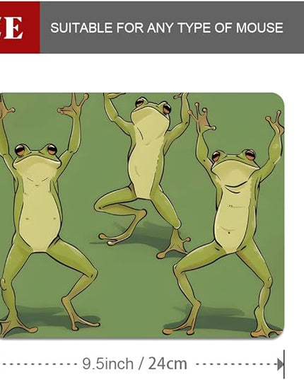 Three Dancing Frogs Square Mouse pad, Texture, Waterproof, Anti Slip Rubber Base, Computer Mouse pad, Laptop Mouse pad