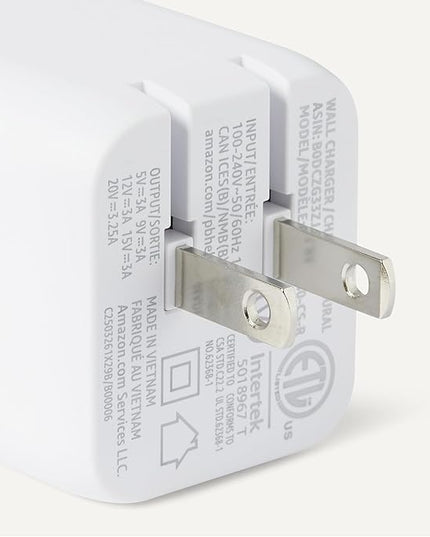 Amazon Basics Fast Charging USB C Nano GaN Wall Charger, 65W 1-Port PD 3.1 for Laptops Tablets Phones, White