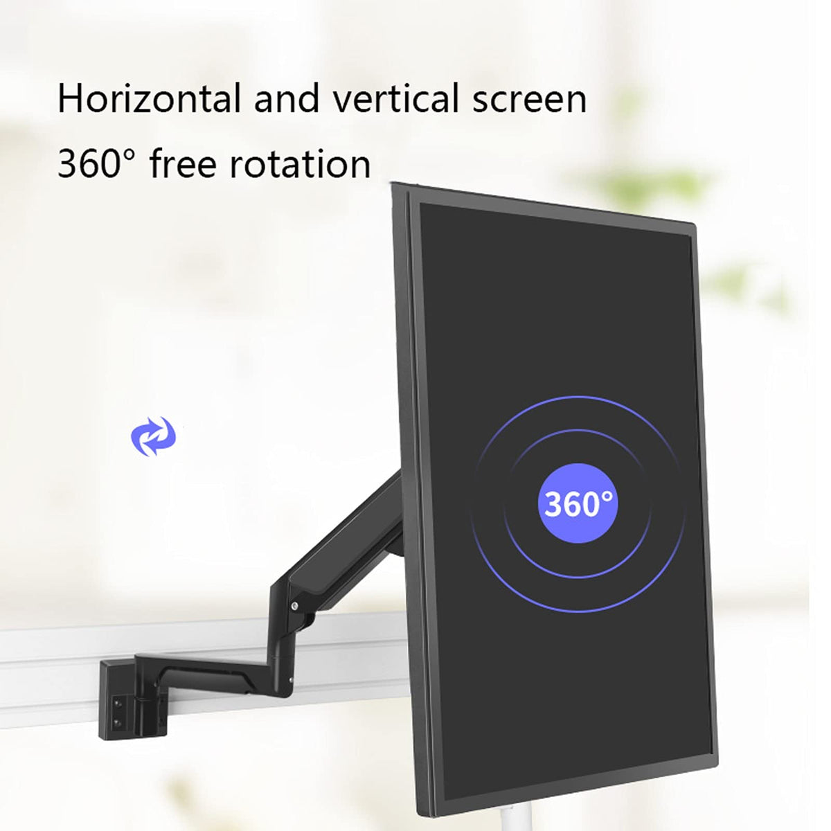 Monitor Arm Monitor Arm 10"-32" Monitor Wall Bracket Adjustable Gas Spring Monitor Mount Stand 10"-16" Wall-Mounted Laptop Stand, Hold Up to 19.8lbs, Black Monitors Bracket (Size : A) ()