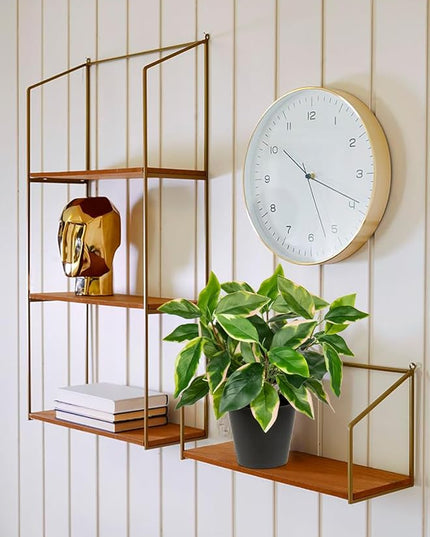Oairse Artificial Plants Indoor Small Fake Plants in Pots Faux Pothos N‘ Joy Potted Plant Fake Indoor Plants with Black Pots for Bathroom Living Room Office Desk Shelves