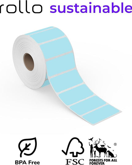 Rollo Direct Thermal 2x1 Sticker Labels - Roll of 1,000 Pink Thermal Labels - Multi-Purpose Thermal Printer Stickers