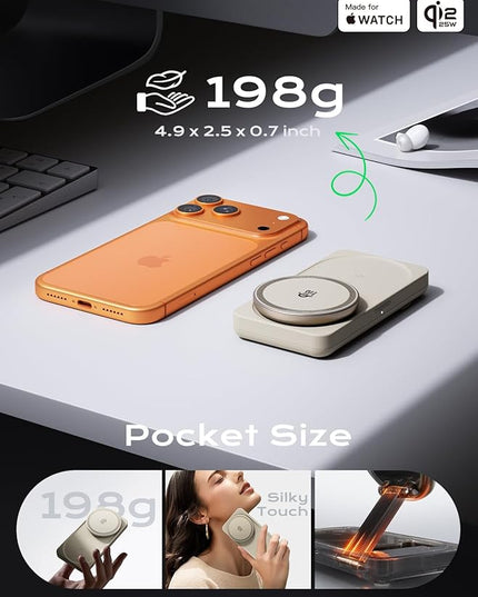 THREEKEY 3 in 1 iPhone 17 Charging Station,MagSafe Charger Compatible, Qi2 25W MFi Certified Wireless Charger Stand for iPhone 17/16/15/14/13/12, Apple Watch, AirPods(45W Adapter Included)