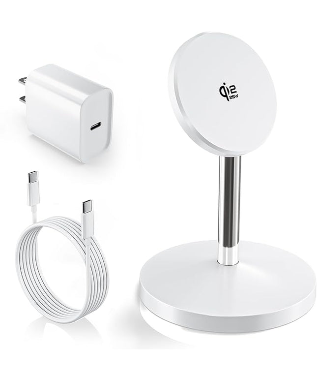 Magnetic Wireless Charger iPhone Stand,Qi2.2-Certified 25W Mag-Safe Charger Fast Charging Stand 35W USB C Adapter 6FT Cable Wireless Fast Charge Station for iPhone 17 Pro Max/17/16/15/14/13/12,AirPods