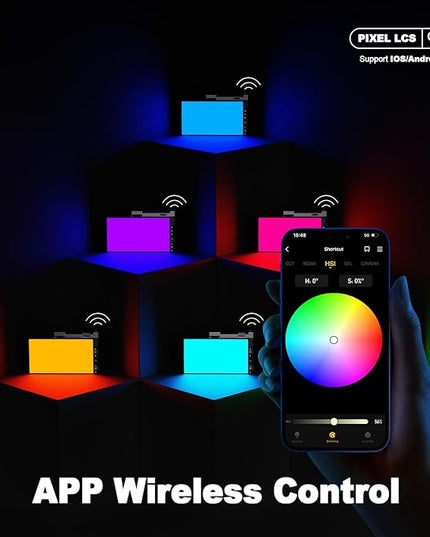 Pixel G1s RGB Video Light with APP Control, 12W 6400mAh 210 Minutes Rechargeable Battery LED Camera Light, 10 Common Lighting Effects, CRI≥97 2500-8500K LED Video Light with Aluminum Alloy Body