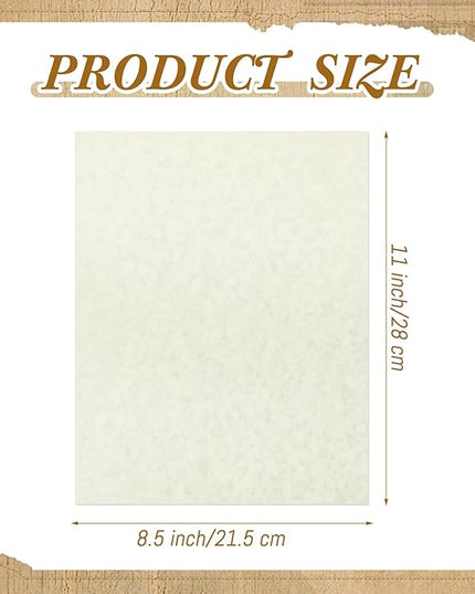 Epakh 200 Sheets Old Age Parchment Paper 8.5 x 11 Inch Standard Letter Vintage Colored Old Parchment Semblance Double Side Printing Paper(Lvory)