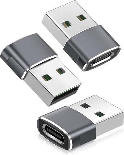 Basesailor USB to USB C Adapter,USBC Female to USB A Male Adapter,Type C Converter Charger for iPhone 17 Pro Max,16 15,Apple Watch iWatch S11 S10 SE,AirPods 3,iPad mini Air,Samsung Galaxy S25,Gray