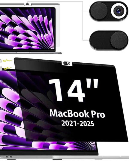 Privacy Screen MacBook Pro 14 Inch (2021-2025, M1, M2, M3, M4, M5, Pro, Max), Magnetic Removable Matte Anti Blue Light Glare Filter 14in Privacy Screen Protector Compatible with Mac Pro 14.2" Laptop