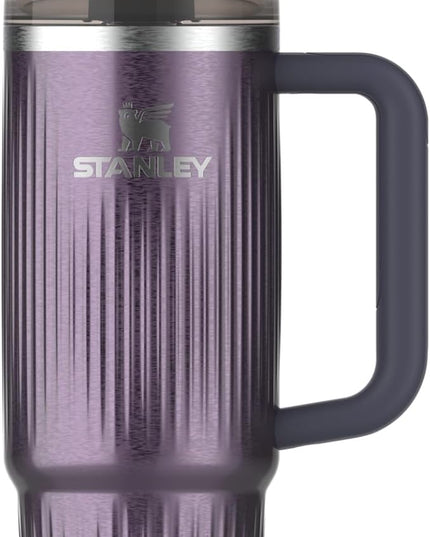 STANLEY Quencher H2.0 Tumbler with Handle and Straw 30 oz | Flowstate 3-Position Lid | Cup Holder Compatible for Travel | Insulated Stainless Steel Cup | BPA-Free | Fluted Wisteria Shine