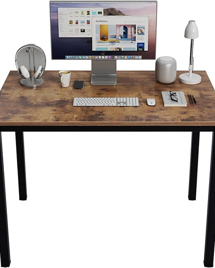 DlandHome Small Computer Desk Home Office Table Writing Desk Study Table Gaming Desk Workstation (39 inch, Rustic Brown)