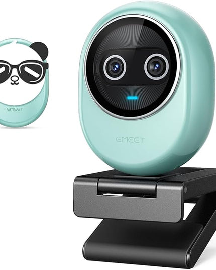 EMEET Piko+ (Piko Plus), World’s 1st Dual-Camera AI-Powered 4K Webcam, 1/2.55'' Sony Sensor, 3 Mics&3 Sound Modes, Panda Magnetic Privacy Cover, USB C-C&C-A, Ideal for Livestreamers