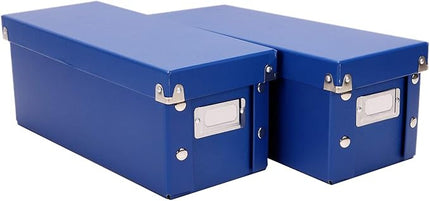Snap-N-Store CD Storage Box - Pack of 1/2 - Durable Disc Holder with Lid to Store for Discs (2 Pack - Classic, Classic Blue)