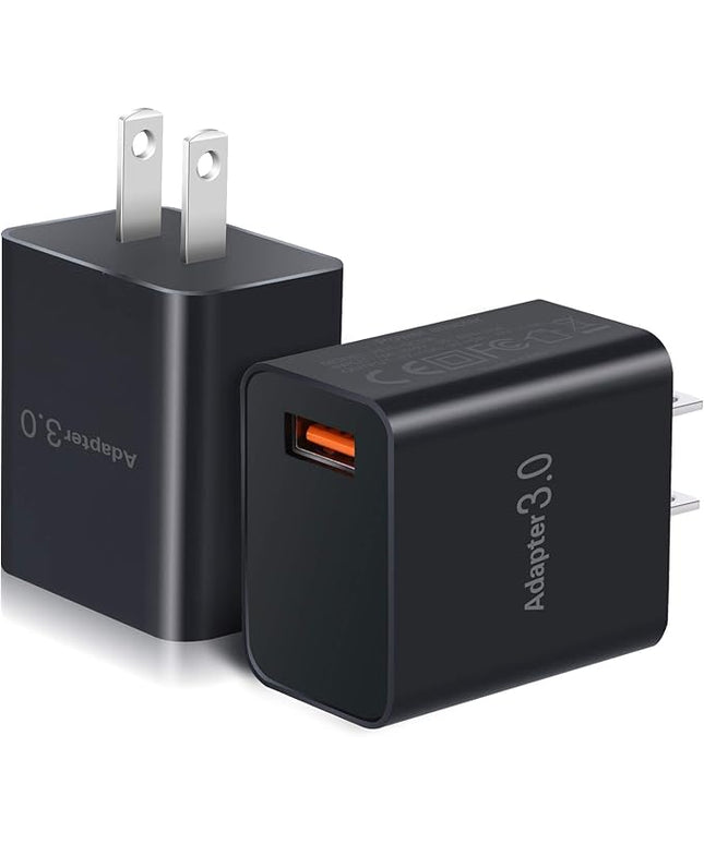 USB Charger Block, OKRAY 2-Pack 18W 3.0 Quick Charge Power Adapter Type A Box USB Wall Plug Fast Charging Block for Wireless Charger, Samsung Galaxy S25 S24 A16 A15, iPad, iPhone 16 15 14 13 12 11 Pro