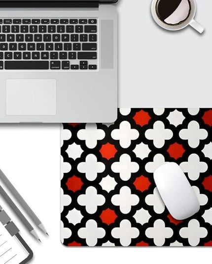 Red Lattice Tile High Contrast Square Mouse pad, Texture, Waterproof, Anti Slip Rubber Base, Computer Mouse pad, Laptop Mouse pad
