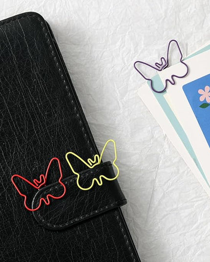 60 Pcs Cute Creative Colorful Butterfly Shape Metal Paperclips for Office & Personal Use. (6 Colors, Each Color 10 Pcs)
