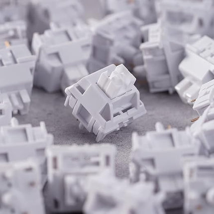 WS White Linear Mechanical Keyboard Lubed Switches, 5-Pin 45gf Quiet Pre-Lubed Switches with Standard MX Structure (35pcs)