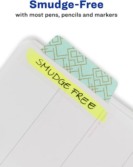 Avery Margin Ultra Tabs, 2.5" x 1", Assorted Metallic Geometric Designs, 24 Repositionable Page Tabs (30123)