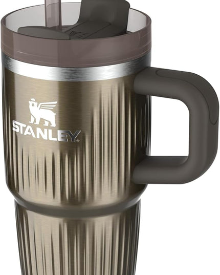STANLEY Quencher H2.0 Tumbler with Handle and Straw 20 oz | Flowstate 3-Position Lid | Cup Holder Compatible for Travel | Insulated Stainless Steel Cup | BPA-Free | Fluted Gunmetal Shine