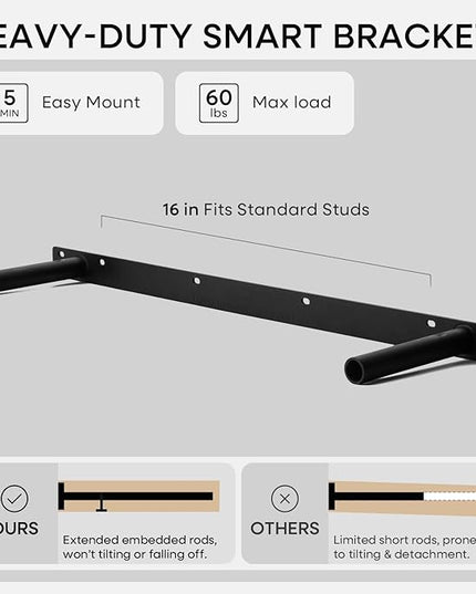 Homeforia Black Floating Shelves 30 inches Long, High End Solid Real Wood 30 inch Floating Shelf for Wall Mounted, Black Wooden 30in Floating Shelves, Heavy Duty Bracket, 30 X 6.5 X 1.75 in, Set of 3