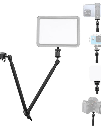UTEBIT 22 Inch Magic Arm Camera Mount with Super Clamp 1/4" & 3/8" Screw Hole for Desk Rig Flashlight Monitor
