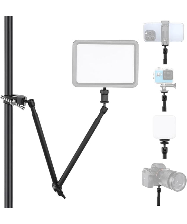 UTEBIT 22 Inch Magic Arm Camera Mount with Super Clamp 1/4" & 3/8" Screw Hole for Desk Rig Flashlight Monitor