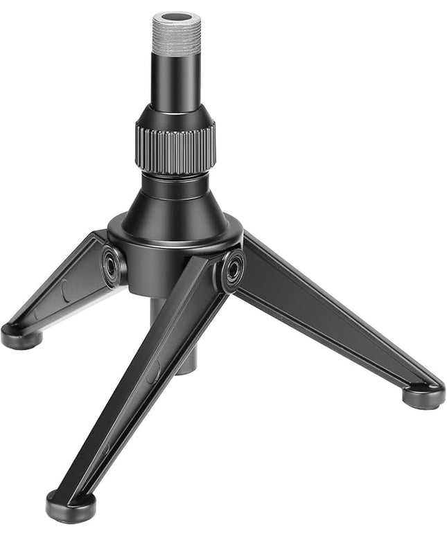 Neewer Foldable Iron Mini Desktop Microphone Tripod Stand, Adjustable Height 4.9-7.5 inches/12.5-19 centimeters for Lectures, Podcasts, Online Chat, Meeting, Screencasts and More (NW-050)