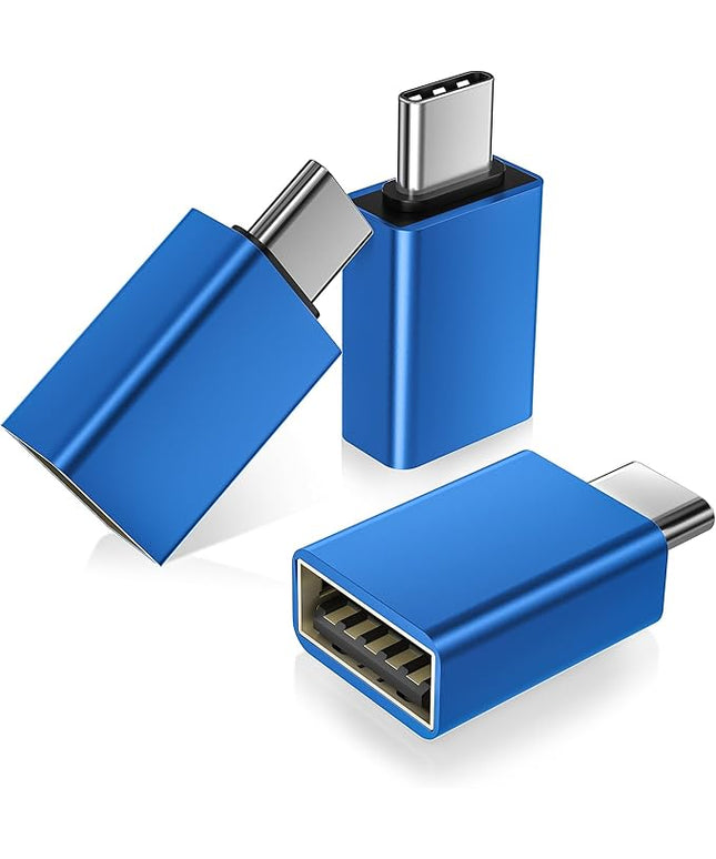 Basesailor USB C to USB Adapter 3Pack,USBC Male to USBA 3.0 Female OTG Adapter,Type C Thunderbolt 5 4 3 Converter for iPhone 17 16 15 Max,MacBook Pro Air,Mac,iPad,Microsoft Surface,Samsung Galaxy S25