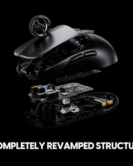 Pulsar Gaming Gears X2H v3 Wireless Gaming Mouse, Ultra Lightweight 1.87 oz (53g), Symmetrical, Optical Switch, 32000 DPI, 750 IPS, XS-1 Sensor, 8k Compatible (Mini, Black)