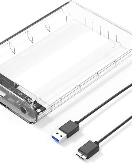 ORICO 3.5 Inch External Hard Drive Enclosure USB 3.0 to SATA 3.0 Enclosure with 12 V Adapter, Tool-Free Assembly, UASP Acceleration, Supports 16TB Max (Transparent 3139U3)