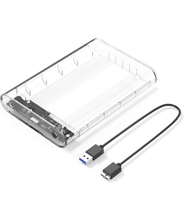 ORICO 3.5 Inch External Hard Drive Enclosure USB 3.0 to SATA 3.0 Enclosure with 12 V Adapter, Tool-Free Assembly, UASP Acceleration, Supports 16TB Max (Transparent 3139U3)