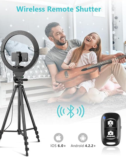 Sensyne 14" Ring Light with Tripod Stand, LED Circle Light with Phone Holder, for Photo Selfie, Video Recording, Zoom Meeting