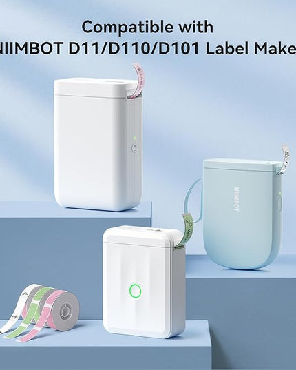 NIIMBOT Blue Cable Labels Maker Tape for D11/D110/D101 Label Maker, 0.49'' x 4.29''(12.5mm x 109mm), Thermal Label Tape for Home Office Labeling Tape Replacement